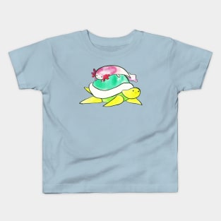 Little Axolotl and Turtle Watercolor Kids T-Shirt